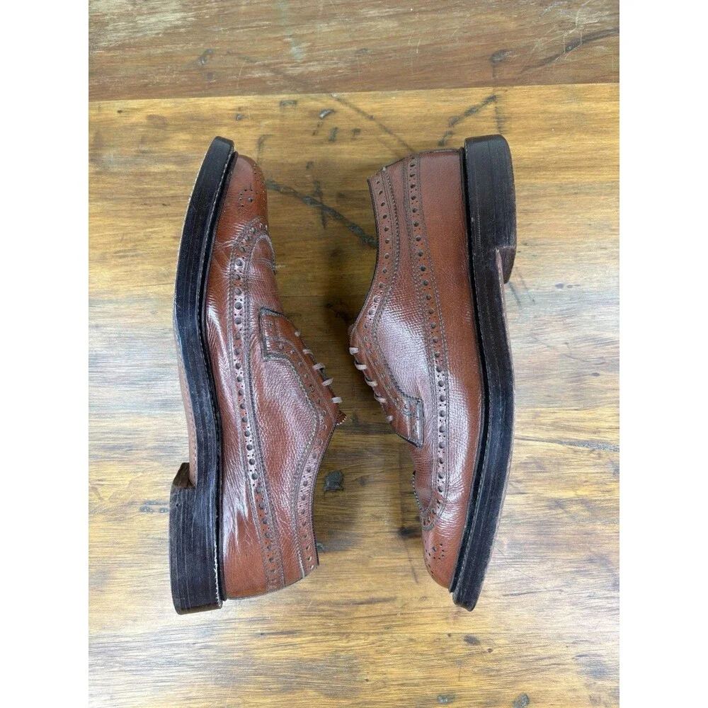 Vtg Nettleton Traditionals 0205 Longwing Blucher 9.5 B Brown Scotch Grain Derby